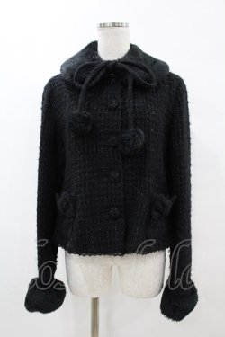 画像1: Angelic Pretty / ファンシーリボンショートコート（ラメワッフル） FREE ブラック H-25-05-15-1062-AP-CO-NS-ZH