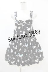 Angelic Pretty / Candy Sprinkleサロペット&バレッタセット Free ブラック H-25-05-15-1018-AP-OP-NS-ZH