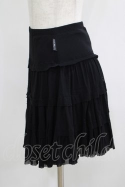 画像2: Ozz oneste / 薔薇刺繍メッシュスカート  黒 H-25-05-15-064-OO-SK-KB-ZH