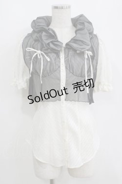 画像1: alice auaa / チュール重ね半袖ブラウス 3（約9号） オフ×ブラック H-25-05-15-065-AA-BL-KB-ZH