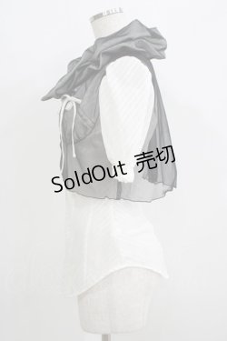 画像2: alice auaa / チュール重ね半袖ブラウス 3（約9号） オフ×ブラック H-25-05-15-065-AA-BL-KB-ZH