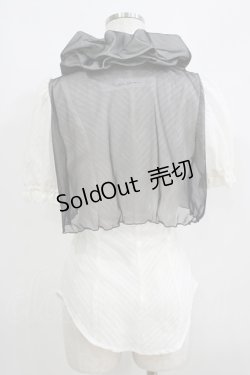 画像3: alice auaa / チュール重ね半袖ブラウス 3（約9号） オフ×ブラック H-25-05-15-065-AA-BL-KB-ZH