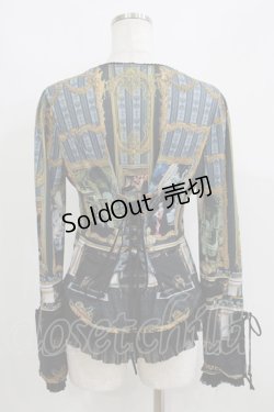 画像3: OZZ ANGELO / 宗教画プリント裾フリルトップス  青 H-25-05-15-066-OO-TO-KB-ZH