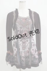 OZZ ANGELO / ボレロ風切替トップス  ボルドーパープル H-25-05-15-067-OO-TO-KB-ZH