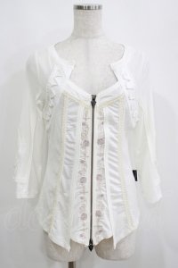 Ozz oneste / 薔薇刺繍メッシュZIPカーデ  オフ H-25-08-10-029-OO-TO-KB-ZH