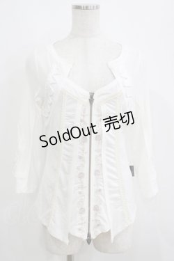 画像1: Ozz oneste / 薔薇刺繍メッシュZIPカーデ  オフ H-25-08-10-029-OO-TO-KB-ZH