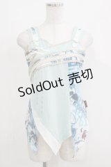 Ozz oneste / 蝶×牡丹柄キャミソール  ブルー H-25-05-15-072-OO-TO-KB-ZH