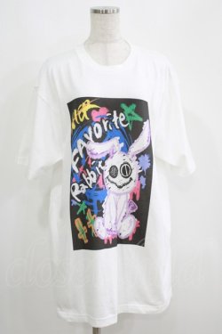 画像1: NieR Clothing / プリントCOTTON CUTSEW XL 白 H-25-05-15-025-PU-TO-KB-ZH