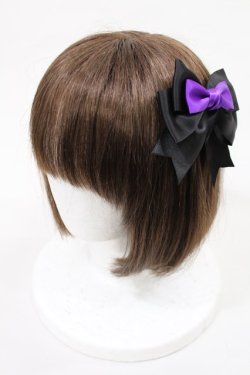 画像2: LOTUS ribbon / リボンクリップ  ブラック/パープル H-25-05-16-045-EL-AC-NS-ZH