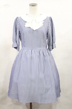 画像1: Amavel / ストライプワンピース Free ブルー H-25-05-16-005-CA-OP-NS-ZH