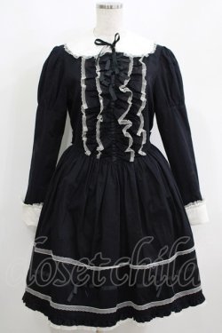 画像1: metamorphose / つけ衿付きリボンワンピース Free ブラック H-25-05-16-1021-ME-OP-NS-ZH