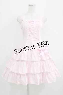 画像1: Angelic Pretty / バニランローウエストジャンパースカート Free ピンク H-25-05-16-1025-AP-OP-NS-ZH