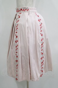 画像2: Fi.n.t / フルーツ刺繍ストライプスカート Free PINK H-25-05-16-1028-CA-SK-NS-ZH