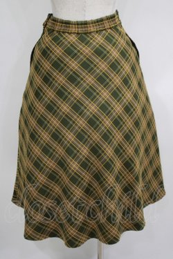 画像3: Fi.n.t / ビット使いバイアスチェックフレアースカート Free GREEN×YE H-25-05-16-1029-CA-SK-NS-ZH