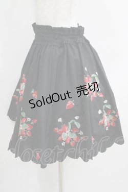 画像2: Ank Rouge / いちご刺繍スカラップスカート M ブラック H-25-05-16-1033-CA-SK-NS-ZH