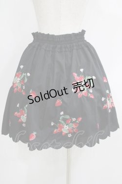 画像3: Ank Rouge / いちご刺繍スカラップスカート M ブラック H-25-05-16-1033-CA-SK-NS-ZH