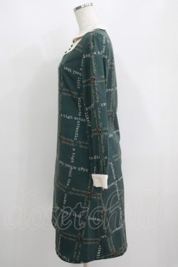 画像2: Fi.n.t / ヨーク切替タイプライター柄ワンピース Free GREEN H-25-05-16-1039-CA-OP-NS-ZH