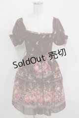 LIZ LISA / シフォン花柄ワンピース Free ブラウン H-25-05-16-1041-LO-OP-NS-ZH