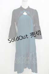 axes femme POETIQUE / ロータス刺繍チャイナワンピース M グリーン H-25-05-16-1046-AX-OP-NS-ZH