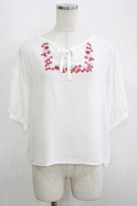 Fi.n.t / ヨークフルーツ刺繍ブラウス Free OFF WHITE H-25-05-16-1050-CA-BL-NS-ZH