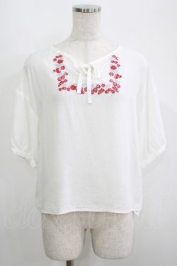 画像1: Fi.n.t / ヨークフルーツ刺繍ブラウス Free OFF WHITE H-25-05-16-1050-CA-BL-NS-ZH