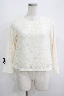 画像1: an another angelus / 総レースノーカラープルオーバーブラウス Free IVORY H-25-05-16-1054-CA-BL-NS-ZH