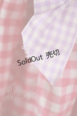 画像4: Angelic Pretty / ギンガム配色肩リボンジャンパースカート Free ピンク/ラベンダー H-25-05-16-1005-AP-OP-NS-ZH