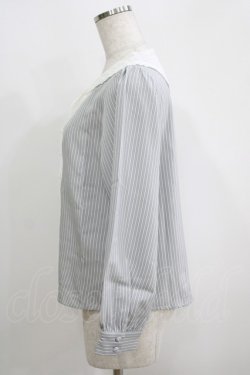 画像2: Fi.n.t / コットンレース使いストライプブラウス Free BLUE GRAY H-25-05-16-1056-CA-BL-NS-ZH