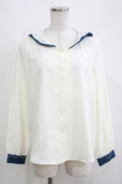 画像1: Fi.n.t / ヒートカットセーラーブラウス Free OFF/NAVY H-25-05-16-1057-CA-BL-NS-ZH