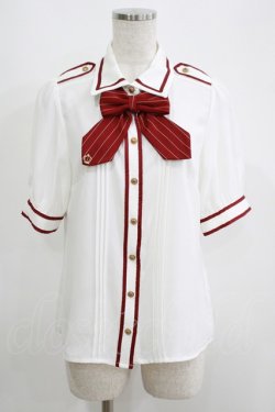 画像1: Amavel / リボン&ネクタイシャツブラウス Free オフ/レッド H-25-05-16-1058-CA-BL-NS-ZH