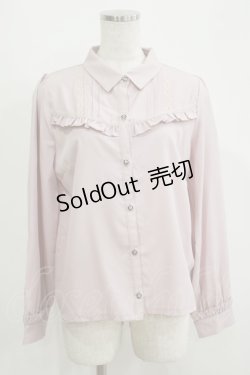 画像1: axes femme / チェーンブローチ付ブラウス M ピンク H-25-05-16-1060-AX-BL-NS-ZH