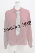 axes femme / チェック柄ネクタイ付ブラウス M ワイン H-25-05-16-1061-AX-BL-NS-ZH