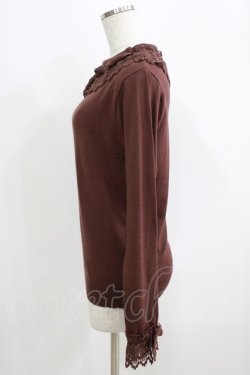 画像2: axes femme kawaii / レーシーフリルニットプル M 茶 H-25-05-16-1069-AX-TO-YZ-ZH