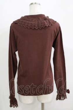 画像3: axes femme kawaii / レーシーフリルニットプル M 茶 H-25-05-16-1069-AX-TO-YZ-ZH