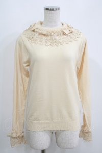 axes femme kawaii / レーシーフリルニットプル M 生成り H-25-05-16-1070-AX-TO-YZ-ZH