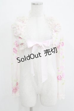 画像1: JESUS DIAMANTE / ぼかし薔薇ボレロ Free ピンク H-25-05-16-1072-JE-TO-NS-ZH