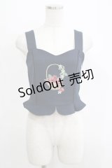 Fi.n.t / ストロベリーバスケット刺繍ビスチェ Free INDIGO H-25-05-16-1076-CA-TO-NS-ZH