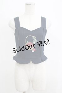 Fi.n.t / ストロベリーバスケット刺繍ビスチェ Free INDIGO H-25-05-16-1076-CA-TO-NS-ZH