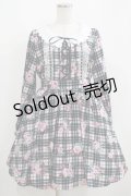 Ank Rouge / ストロベリーチェックワンピース M ブラック H-25-05-16-1007-CA-OP-NS-ZH
