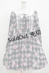 Ank Rouge / ストロベリーチェックワンピース M ブラック H-25-05-16-1007-CA-OP-NS-ZH