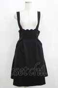 Fi.n.t / サスペンダー付きスカラップハイウエストスカート Free BLACK H-25-05-16-1014-CA-OP-NS-ZH