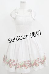 Secret Honey / 肩リボンいちご柄ワンピース Free ベージュ H-25-05-16-1016-CA-OP-NS-ZH