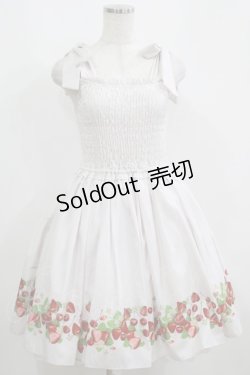 画像1: Secret Honey / 肩リボンいちご柄ワンピース Free ベージュ H-25-05-16-1016-CA-OP-NS-ZH