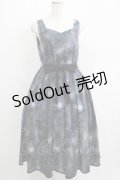 axes femme POETIQUE / 冬の星座柄ハートネックワンピース M ブラック H-25-05-16-1019-AX-OP-NS-ZH