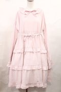FLC / 皆方由衣コラボ/ティアードフリルワンピース M ピンク H-25-05-16-008-LO-OP-NS-ZH