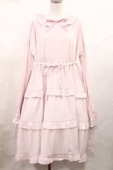 FLC / 皆方由衣コラボ/ティアードフリルワンピース M ピンク H-25-05-16-008-LO-OP-NS-ZH