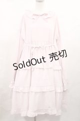 FLC / 皆方由衣コラボ/ティアードフリルワンピース M ピンク H-25-05-16-008-LO-OP-NS-ZH