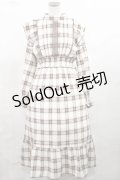 melume / makiコラボ/チェックワンピース M アイボリー/ブラウン H-25-05-16-009-LO-TO-NS-ZH
