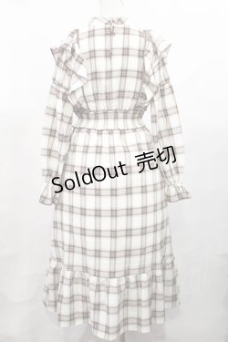 画像2: melume / makiコラボ/チェックワンピース M アイボリー/ブラウン H-25-05-16-009-LO-TO-NS-ZH