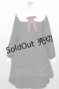 Amavel / リボン付きワンピース Free ブラック H-25-05-16-002-CA-OP-NS-ZH